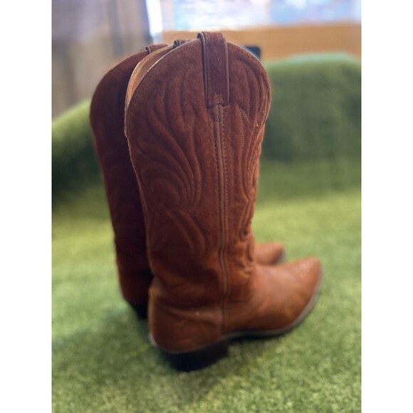 Vintage ACME Cowboy Boots Men’s Size 9.5 Exotic Snakeskin Python Brown Shoes USA main image 6